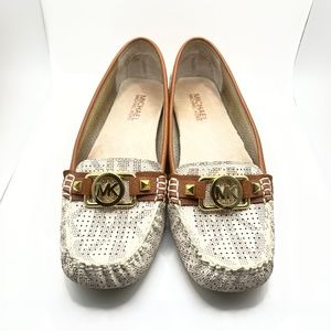 Michael Kors Cream/Caramel Logo Moccasin Loafer
